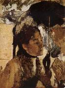 Edgar Degas The Woman Play Parasol France oil painting artist